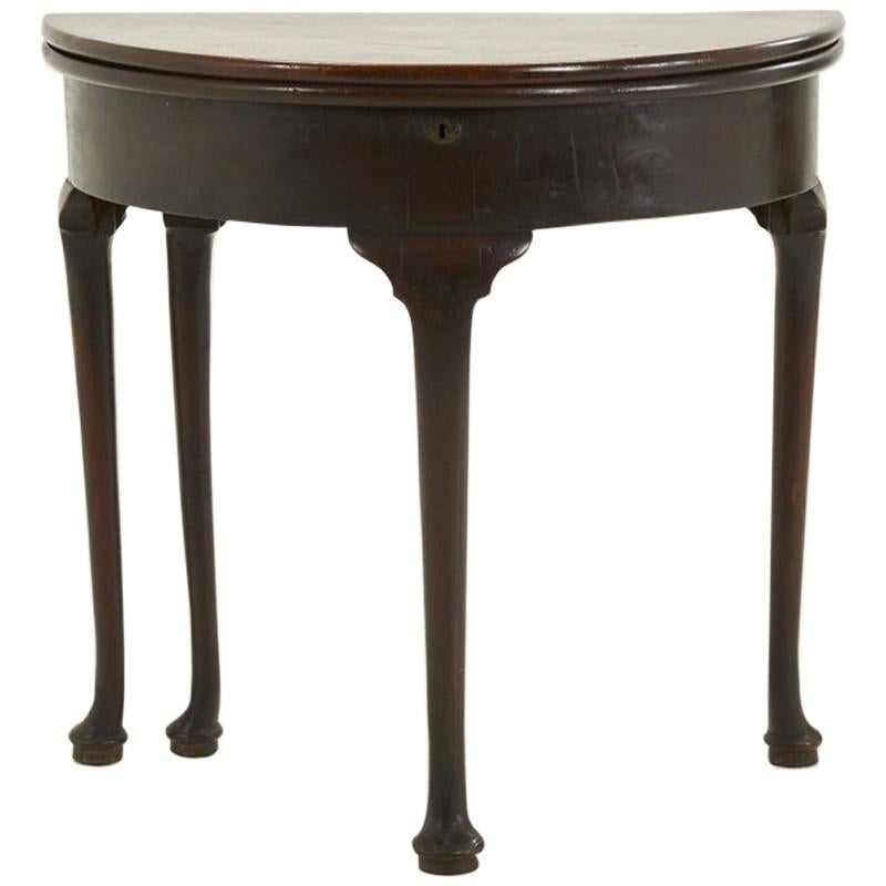 George II Mahogany Pad Foot Half Round Tea Table