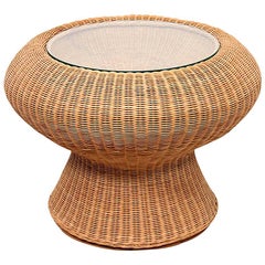 Rare Isamu Kenmochi Rattan Side Table