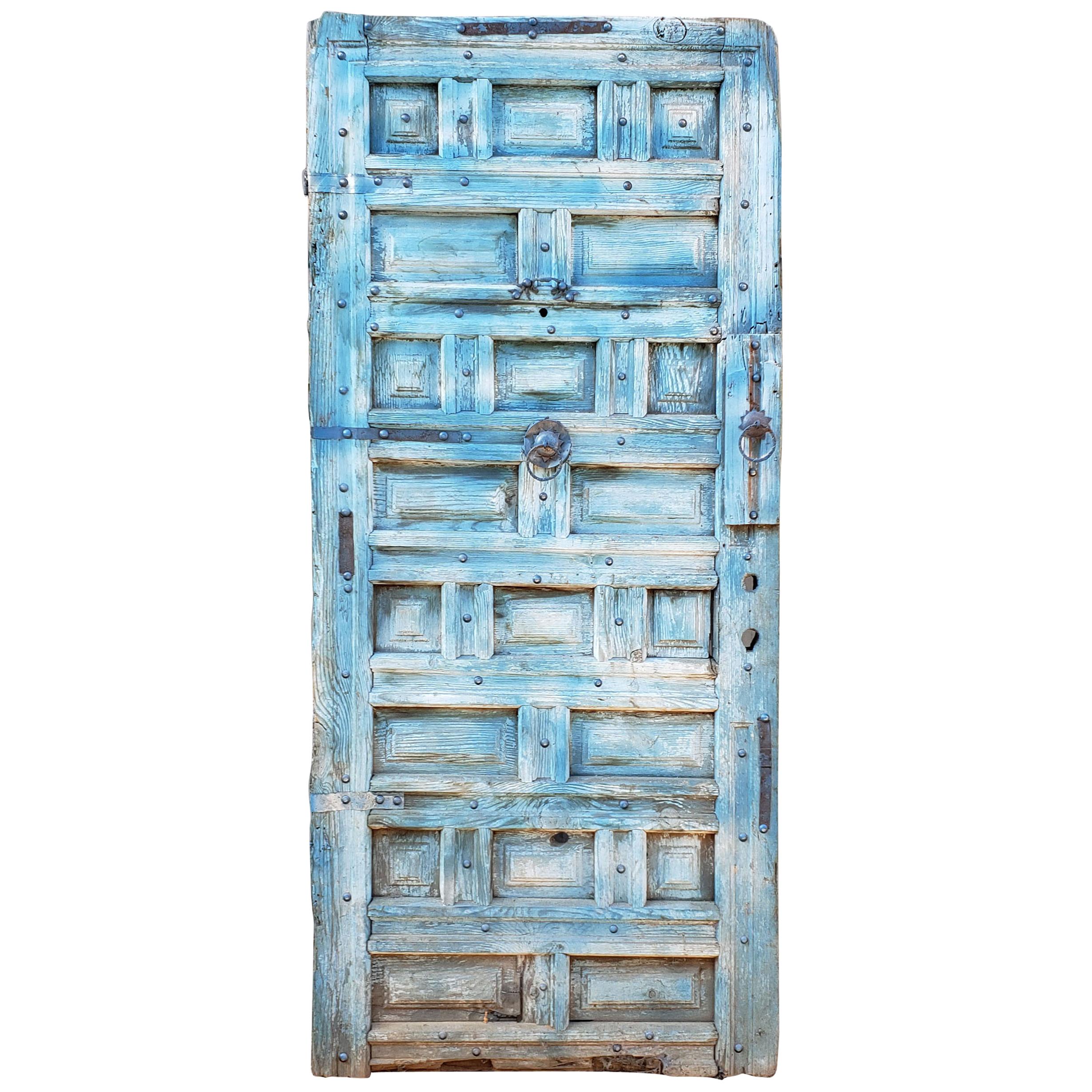 Funky Blue Moroccan Wooden Door, 23MD59