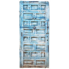 Antique Funky Blue Moroccan Wooden Door, 23MD59