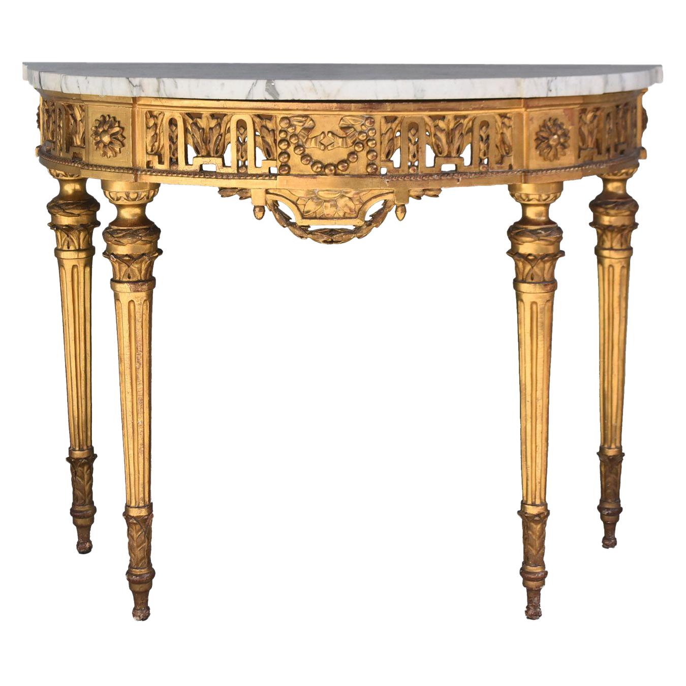 18th Century Giltwood Console Louis XVI Period