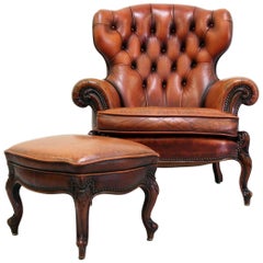 Chesterfield Chippendale Armchair Club Chair Baroque Vintage Leather
