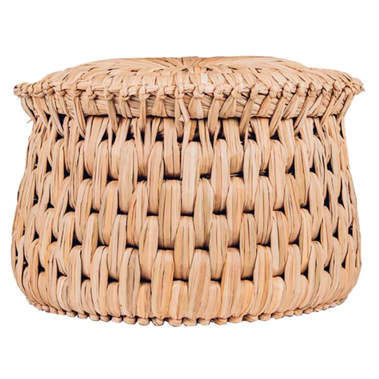 Handwoven Palm 'Icpalli' Large Stool, made in Mexico from LUTECA