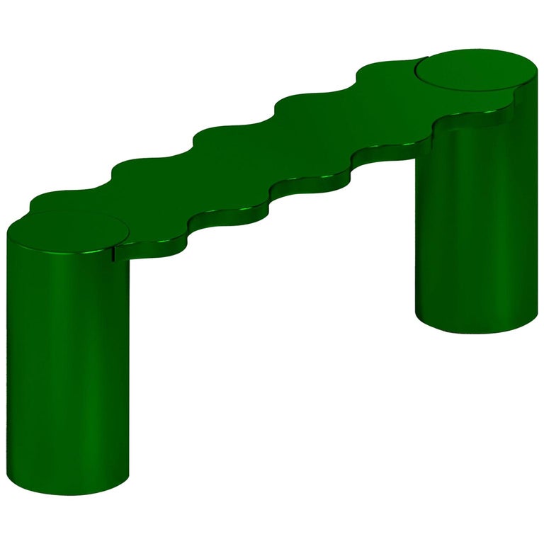 Contemporary Bench Green Aluminium Hella by Chapel Petrassi For Sale
