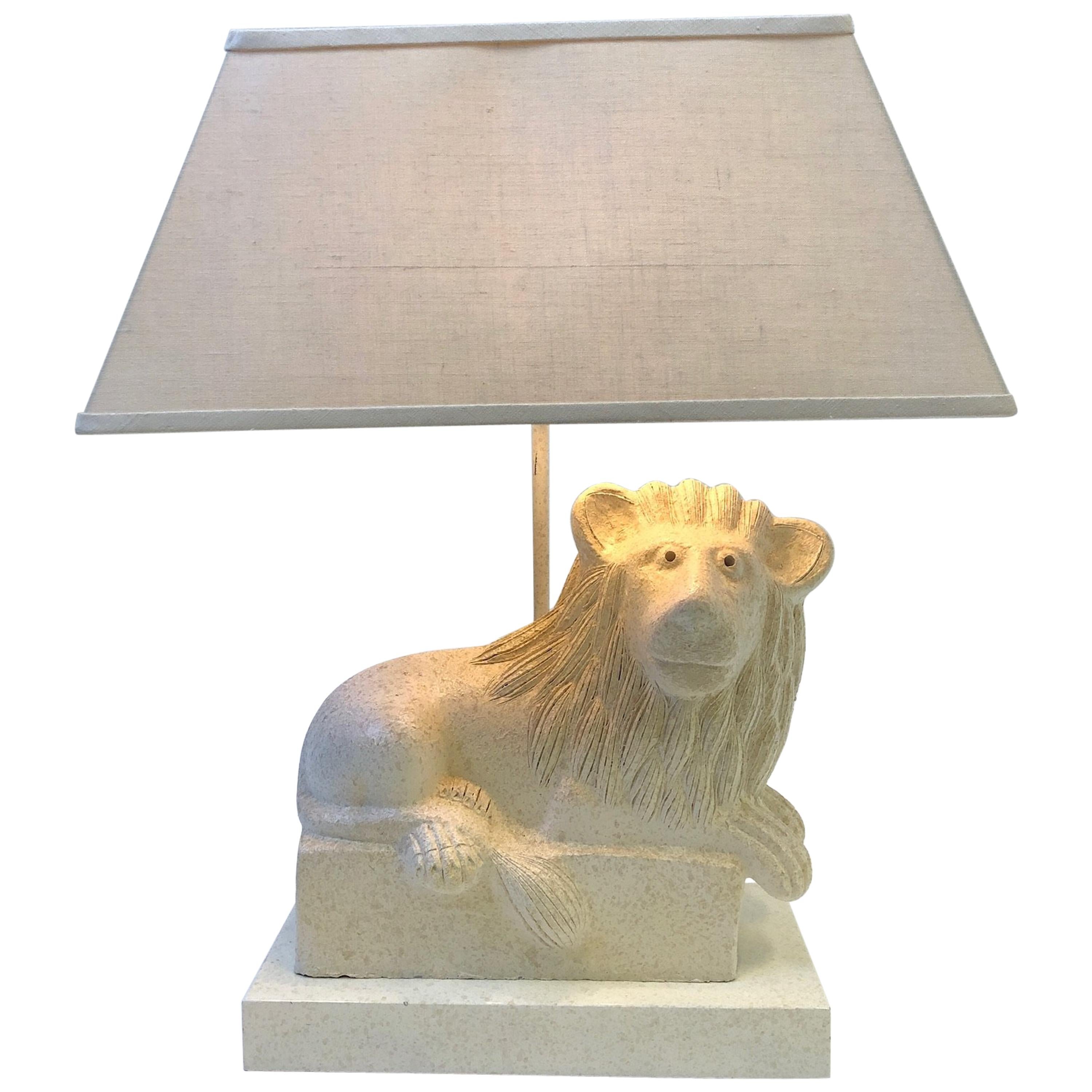 Italian Ceramic Lion Table Lamp by Steve Chase at 1stDibs | vintage lion  lamp, lion lamp, lion lamps