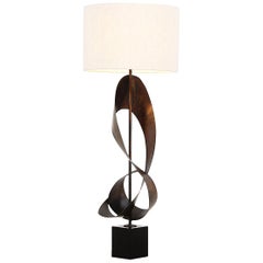 Harry Balmer Brutalist Metal Ribbon Table Lamp for Laurel