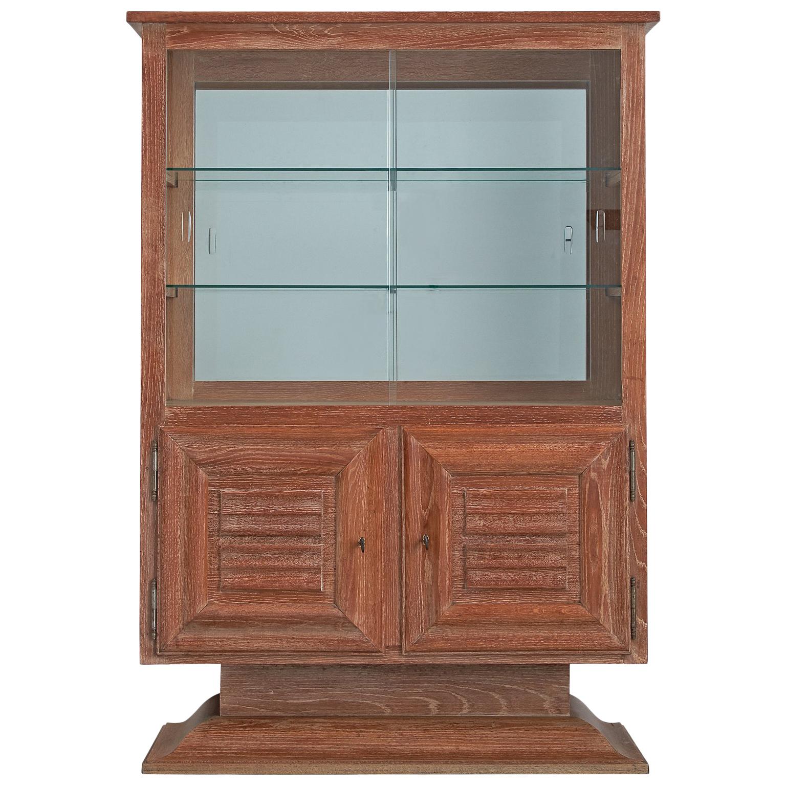 Art Deco Vitrine Cabinet in Oak