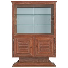 Art Deco Vitrine Cabinet in Oak