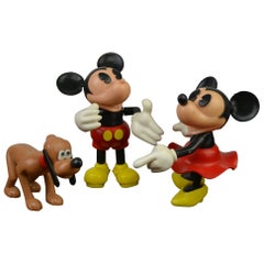 Vintage Mickey, Minnie and Pluto Figurines, Walt Disney Productions, 1994, France