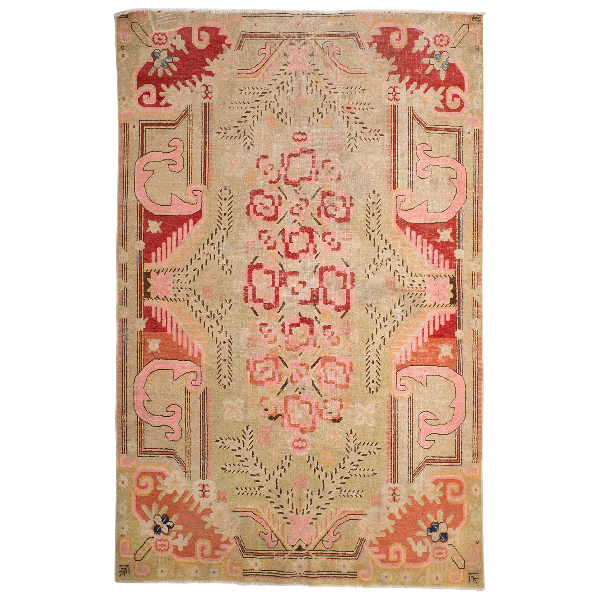 Antique Samarkand Carpet, c. 1920 For Sale
