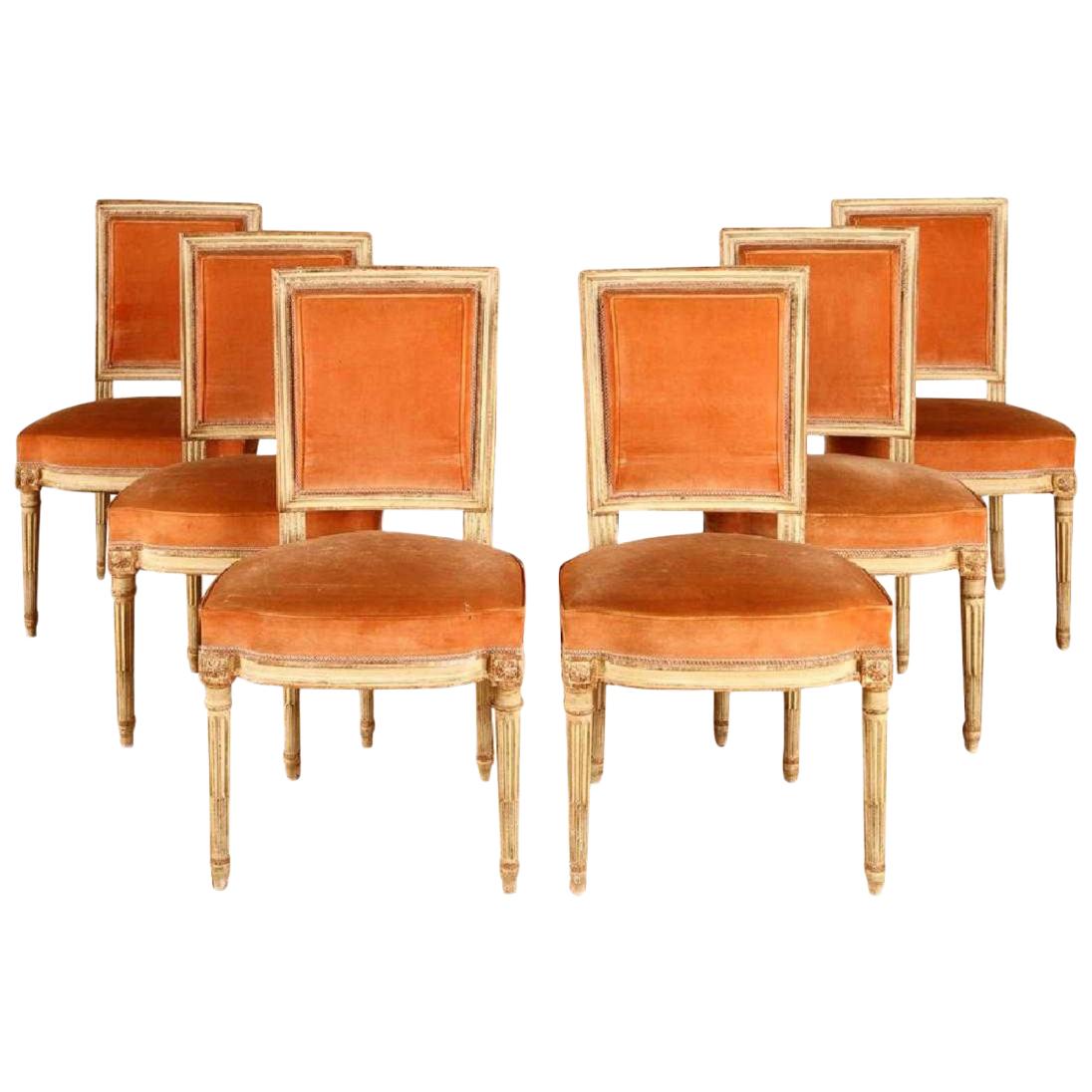 Set of 6 Louis XVI Parisian Dining Chairs