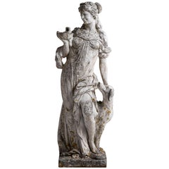 Cast Stone Garden Statue of Artemis, England, circa 1950