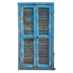 Retro Moroccan Turquoise Old Window Frame, 23MO57