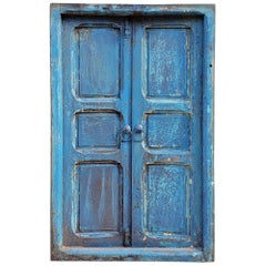 Retro Moroccan Turquoise Old Window Frame, 23MO56
