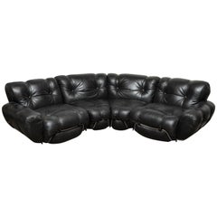 B&B Italia Style Four-Seat Leather Sectional