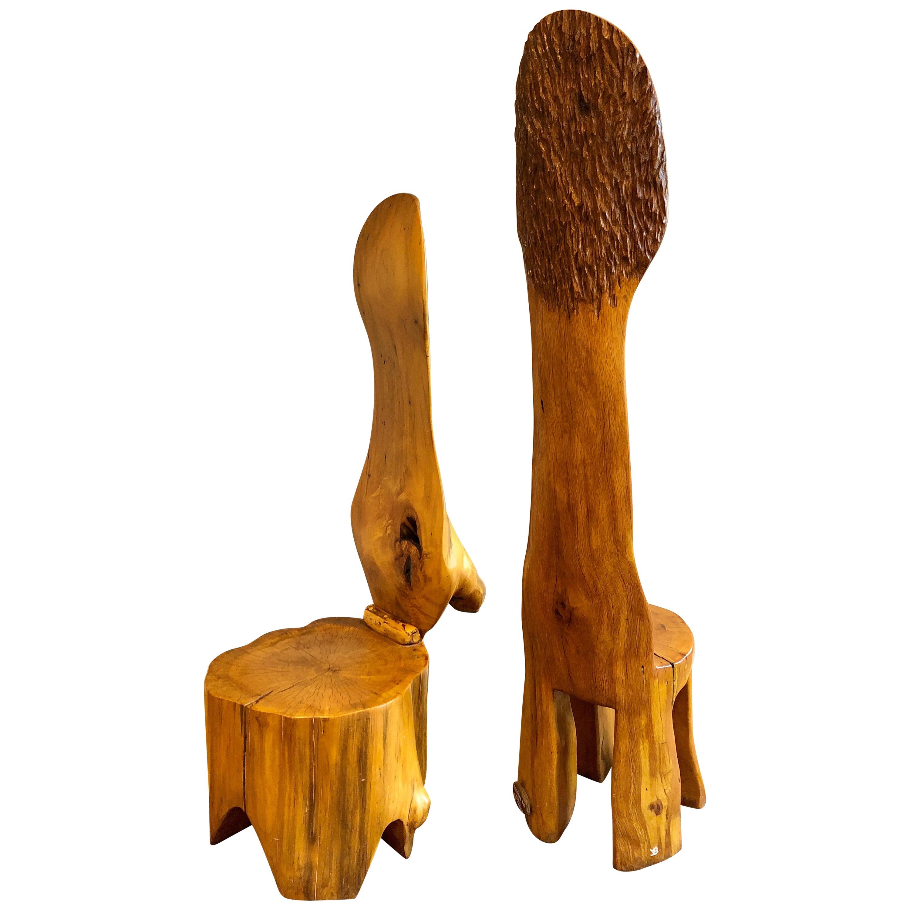 Deux chaises de studio American Craft  en vente