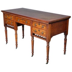 19th Century Victorian Mahogany Aesthetic Movement Desk by Edwards and Sons
