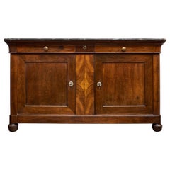 Louis Philippe Style Walnut and Marble Buffet