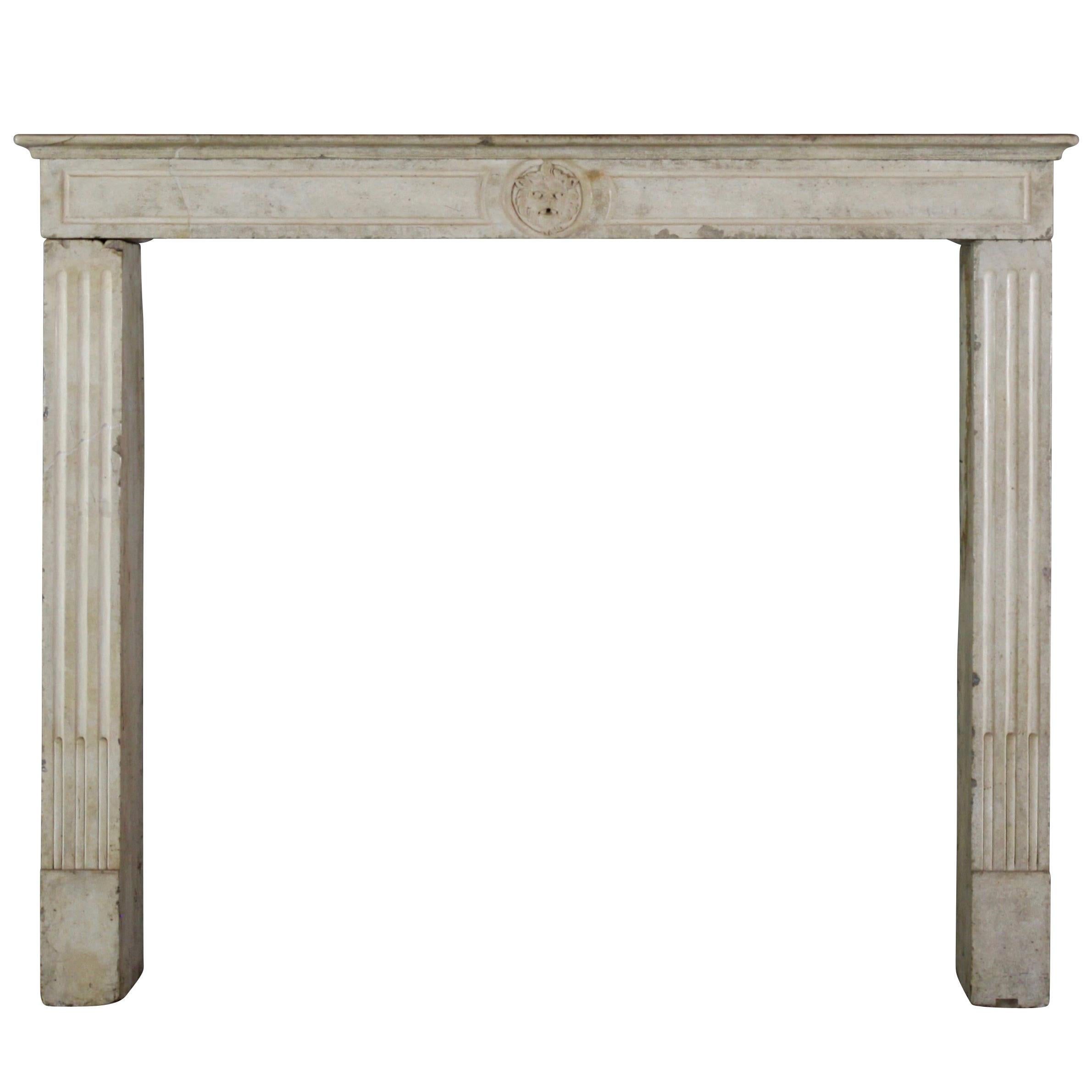 Fine Small French Limestone Antique Fireplace Surround