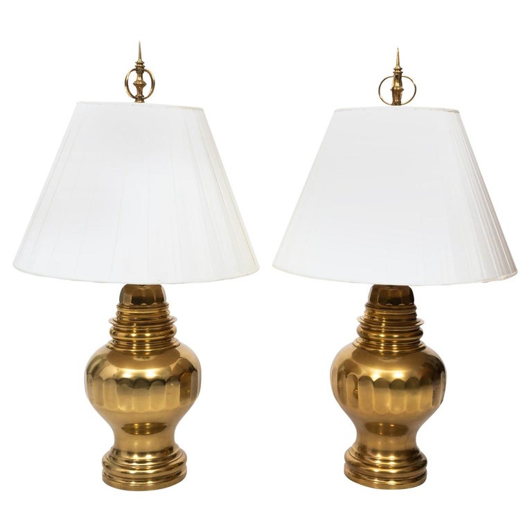 Pair of Brass Table Lamps For Sale at 1stDibs