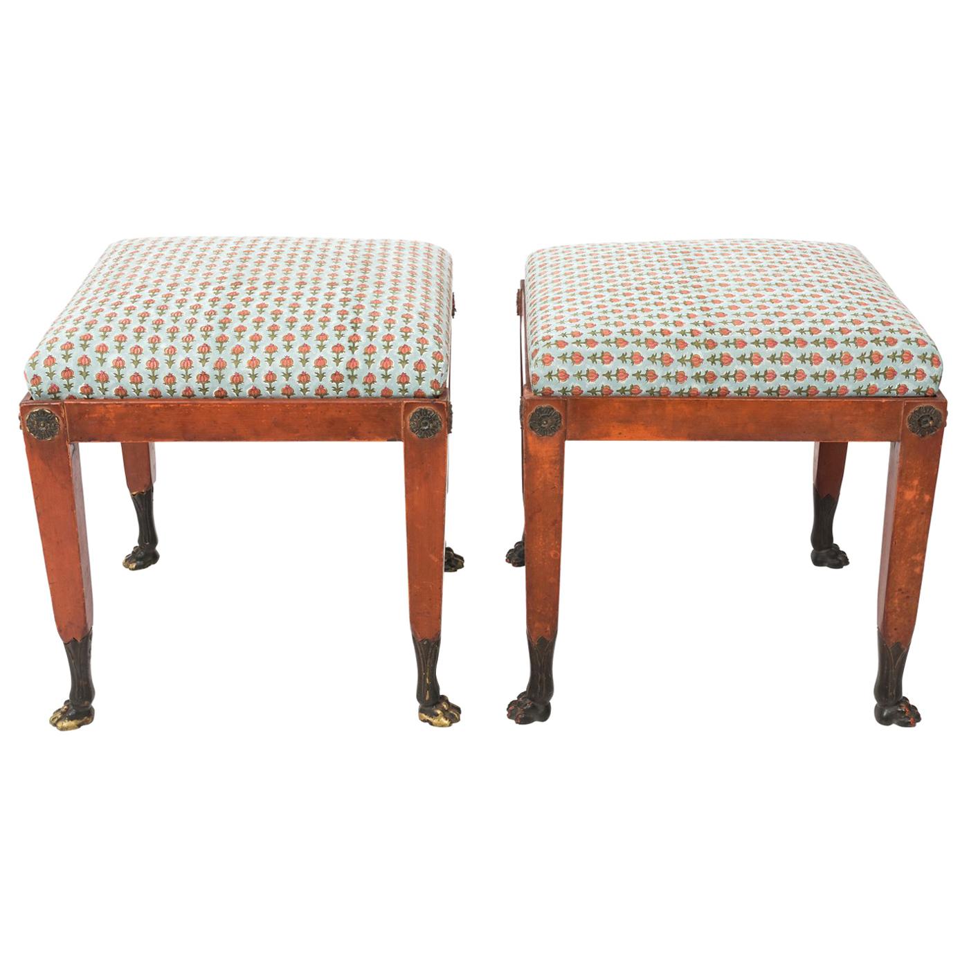 Pair of Lion's Paw Feet Benches