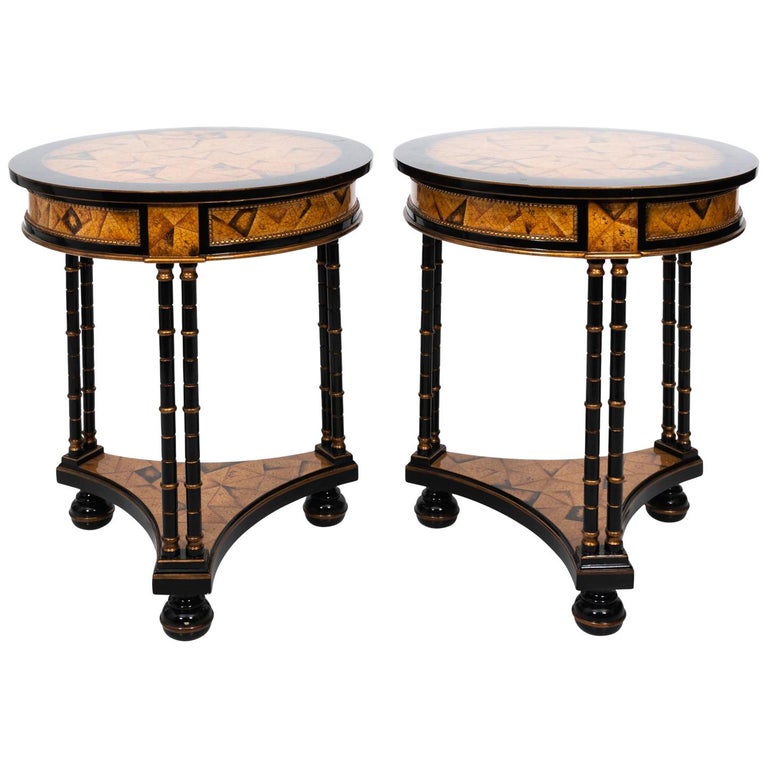Pair of Faux Bamboo Side Tables at 1stDibs