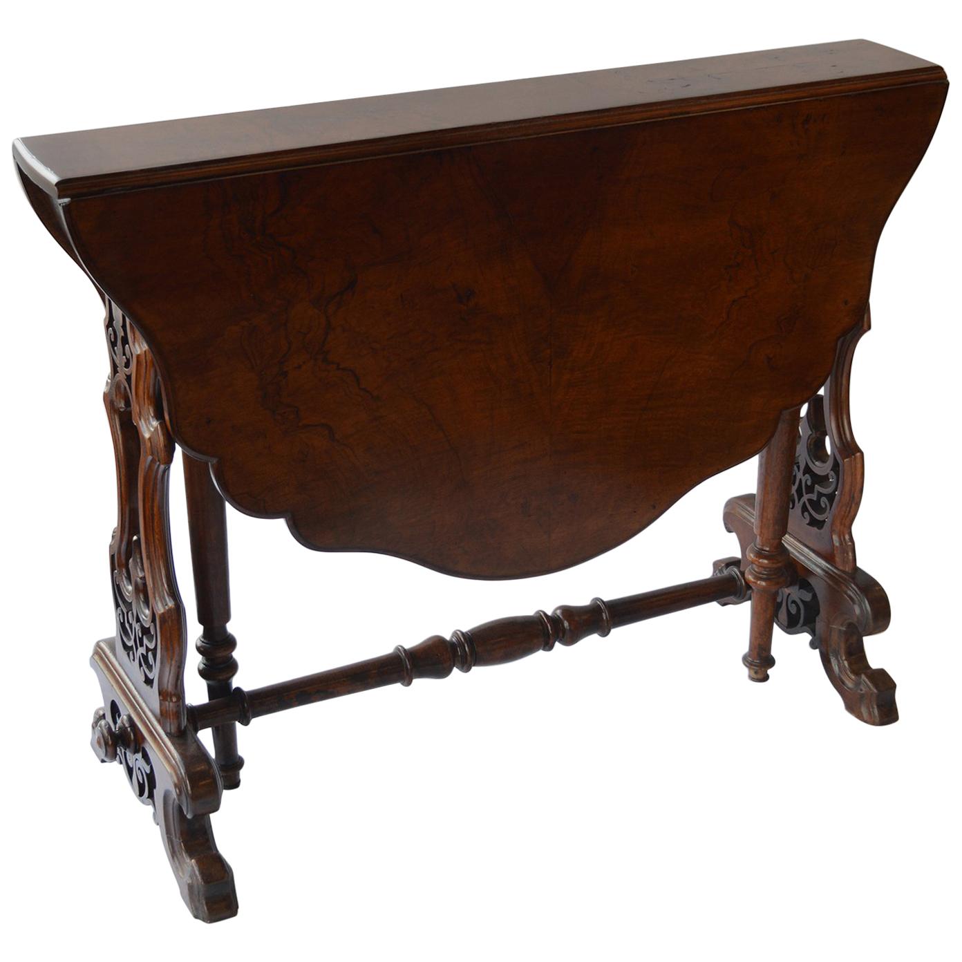 Victorian Figured Walnut Sutherland Table For Sale