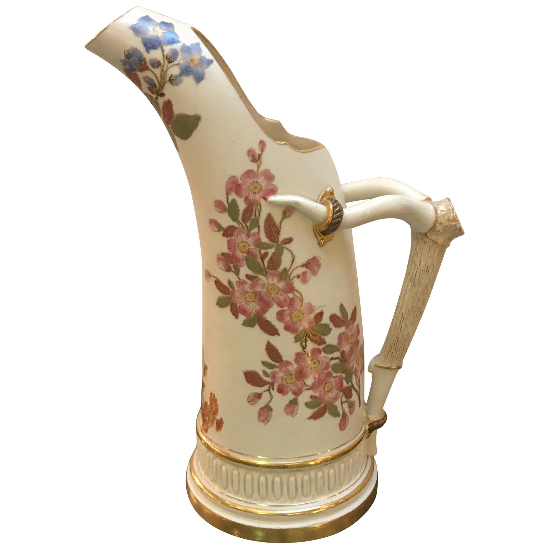 Hand Painted Royal Worcester Pitcher Year Mark, 1888