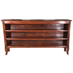 Mid-19th Century French Cherry and Walnut Long and Low Open Bookcase