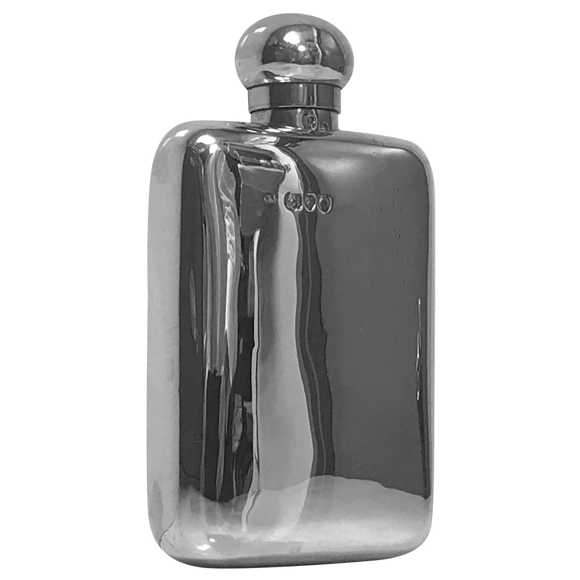 English Sterling Silver Flask, London 1891 W and G Neal