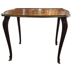 Petite French Side Table with Marquetry Inlay