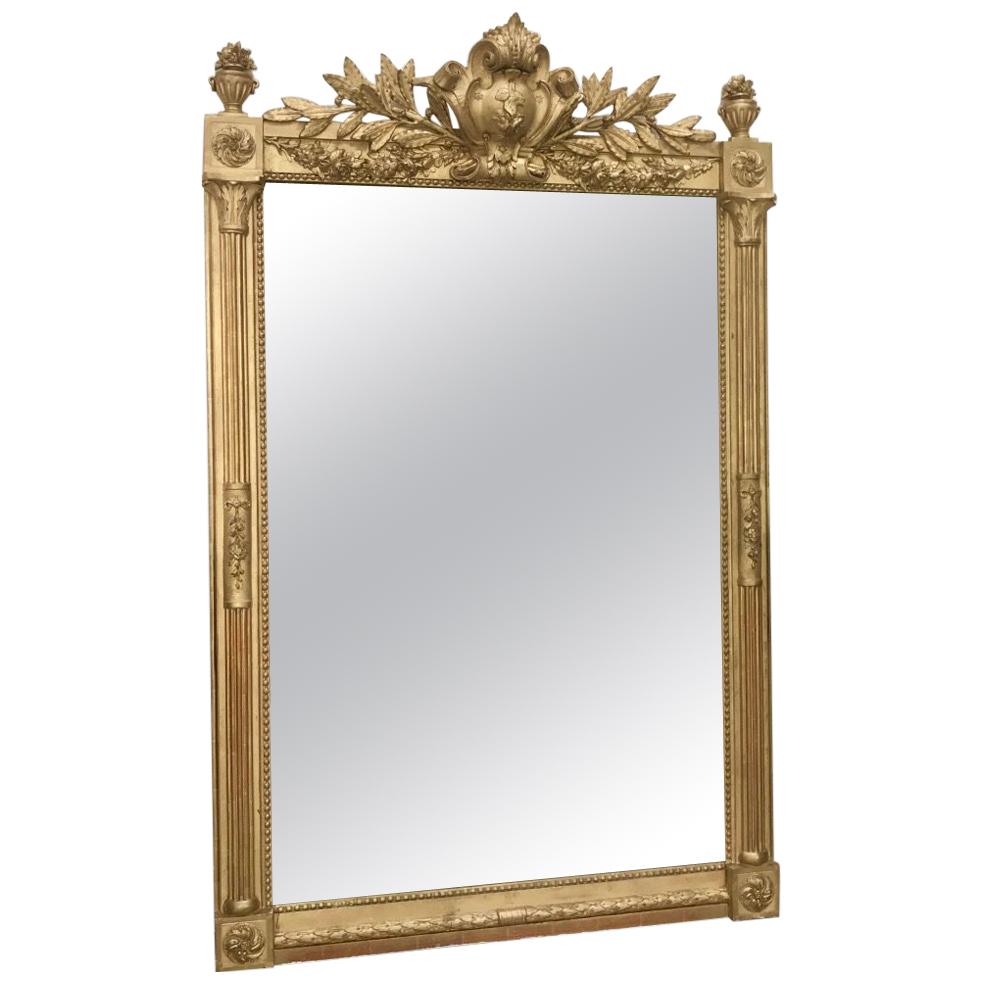 Late 19th Century French Giltwood Overmantle Mirror with Original