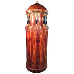 Monumental Secretary Column Shape / antique Biedermeier Style mahogany veneer
