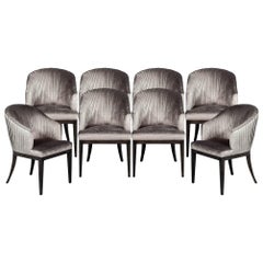 Set of 8 Custom Pleated Dining Chairs by Carrocel