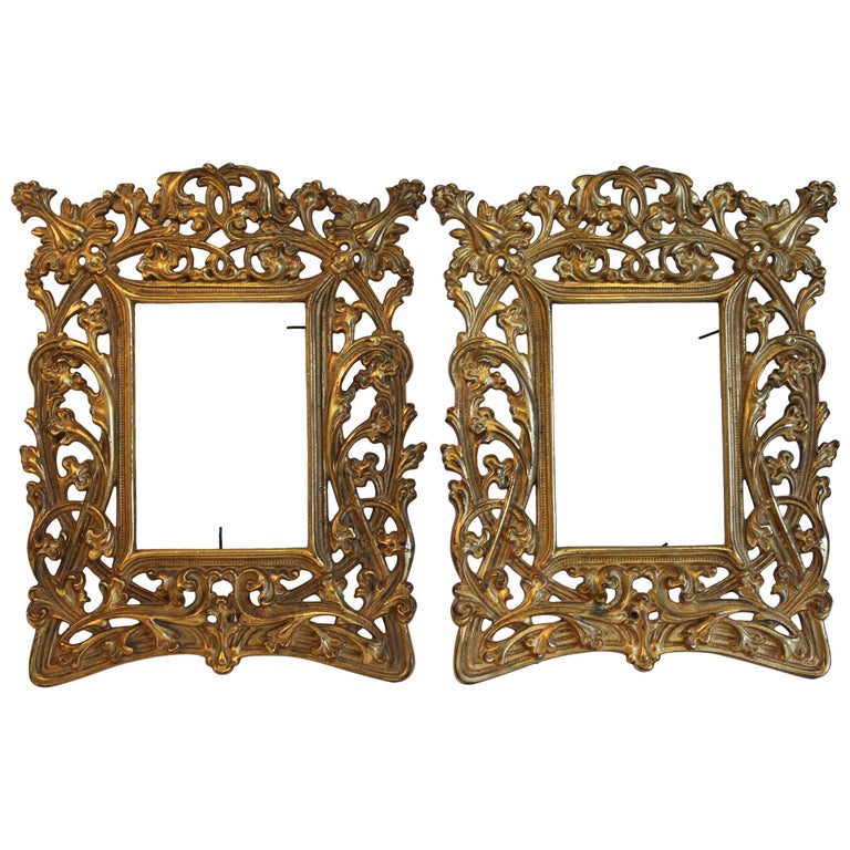 Pair of Art Nouveau Picture Frames For Sale at 1stDibs