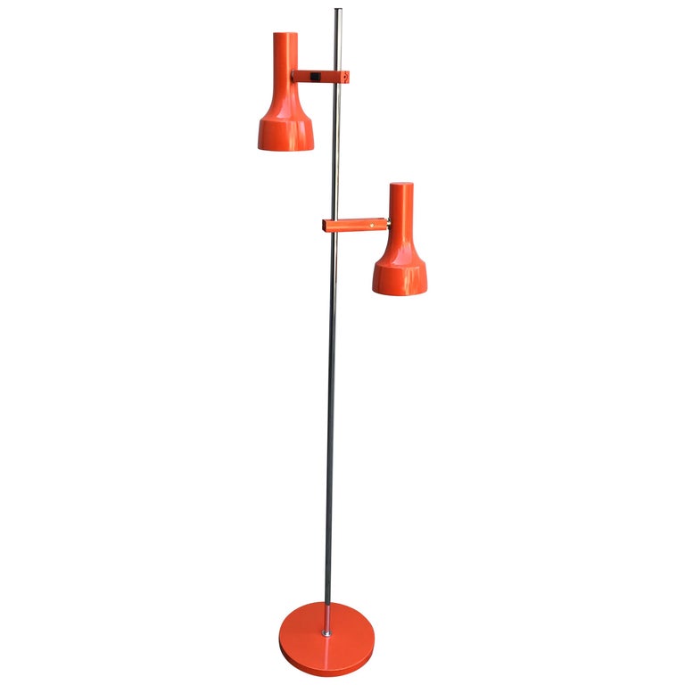 Mid Century Modern Orange Floor Lamp by Kaiser Leuchten, Germany, 1970's at  1stDibs | 1970s floor lamp, orange floor lamps, 1970s floor lamps