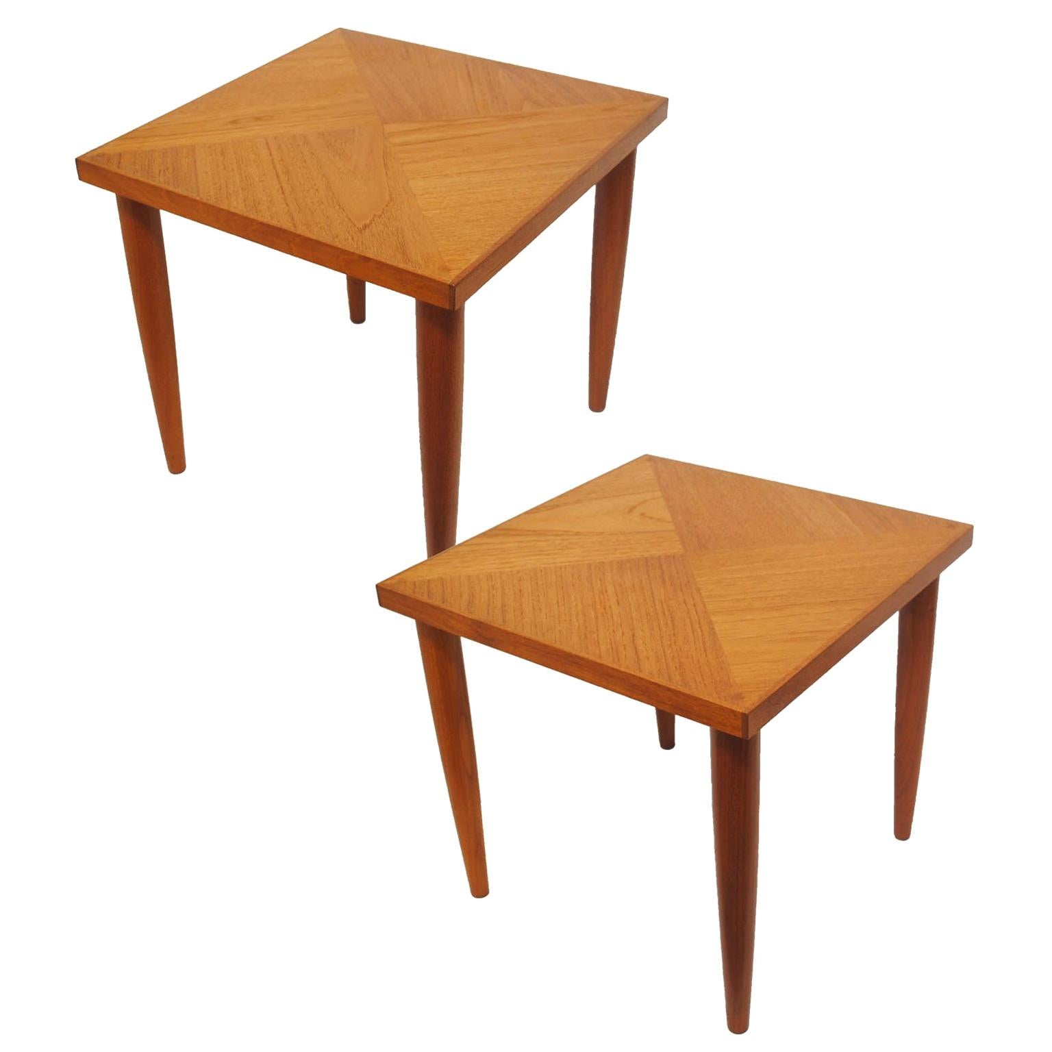 1950-1960s Teak Occasional Side Tables, Pair For Sale