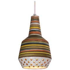 1950s Aldo Londi Ceramic Bitossi Pendant Lamp for Italian Raymor