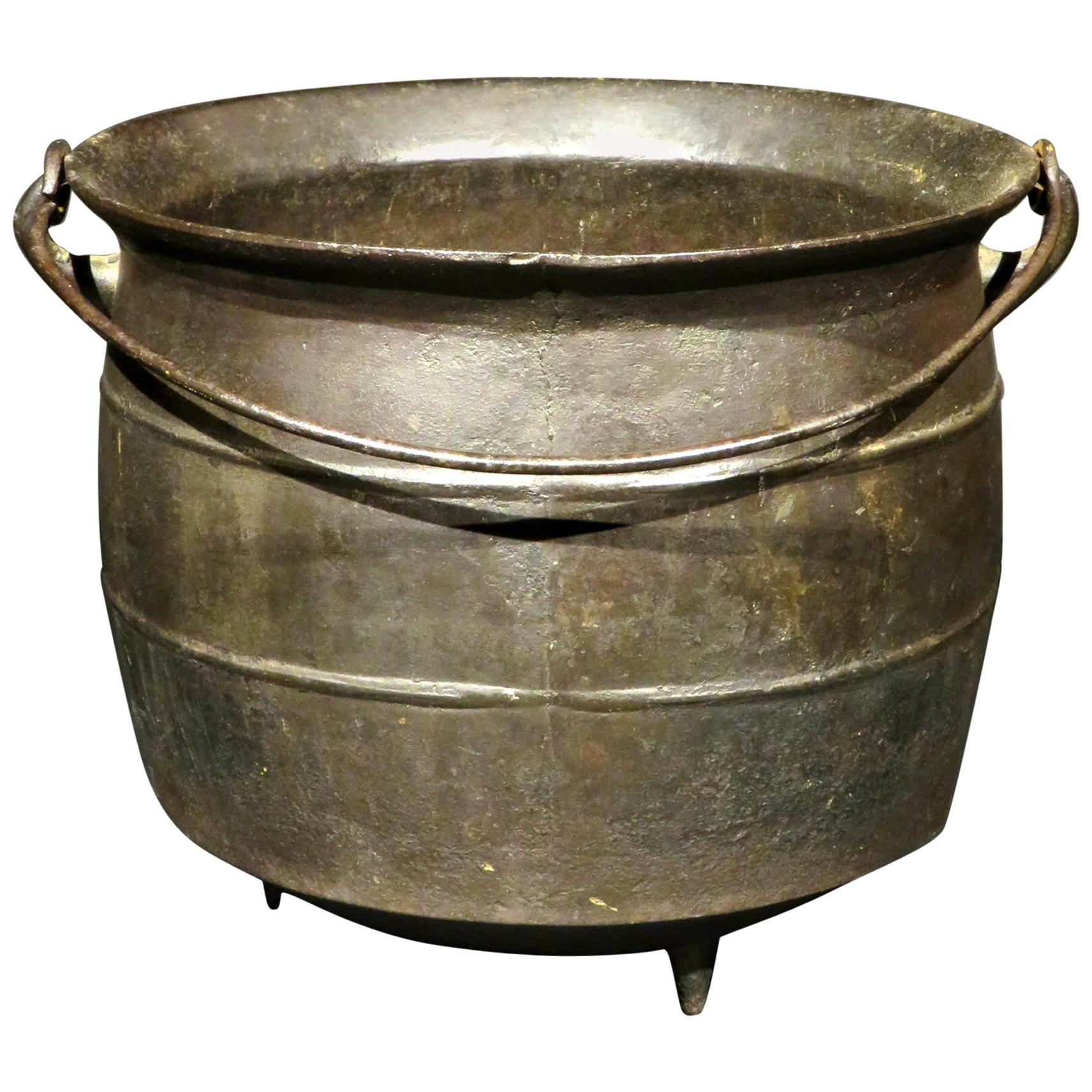 Early 19th Century Cast Iron Cauldron or Kettle, Continental Circa 1800