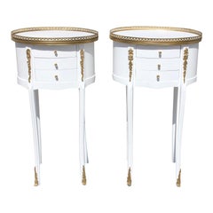 Antique Pair of French Louis XVI Side Table / Accent Table Style of Maison Jansen, 1910s