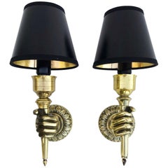 Pair of Andre Arbus Hand Sconces, 4 pairs Available, priced by Pair.