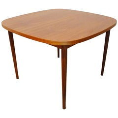 Vintage 1960s Small Teak Dining Table with Extension