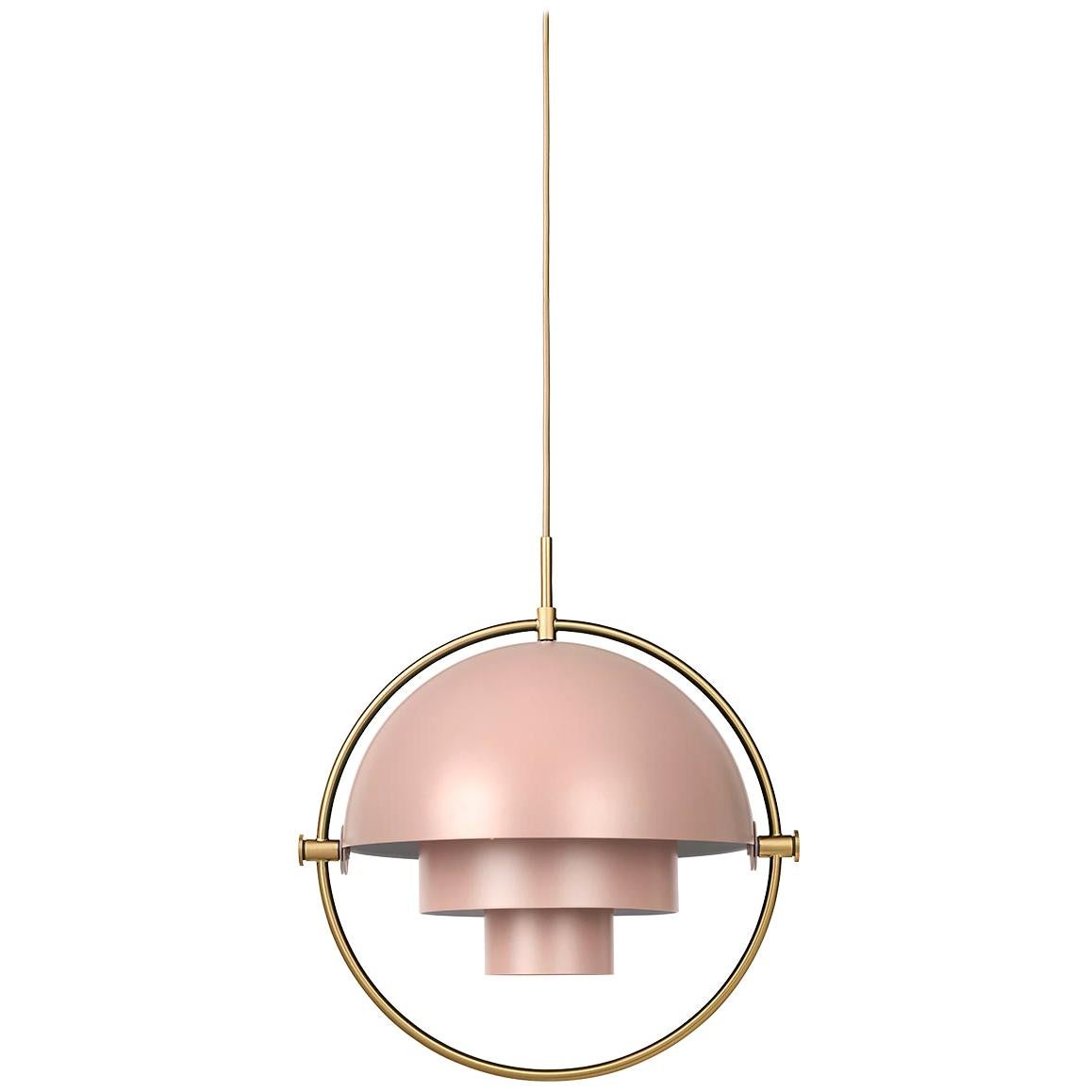 Lampe à suspension multi-lites rose en vente