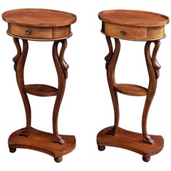 Antique French Nightstands or Side Tables with Swan Legs 'Priced as a Pair'