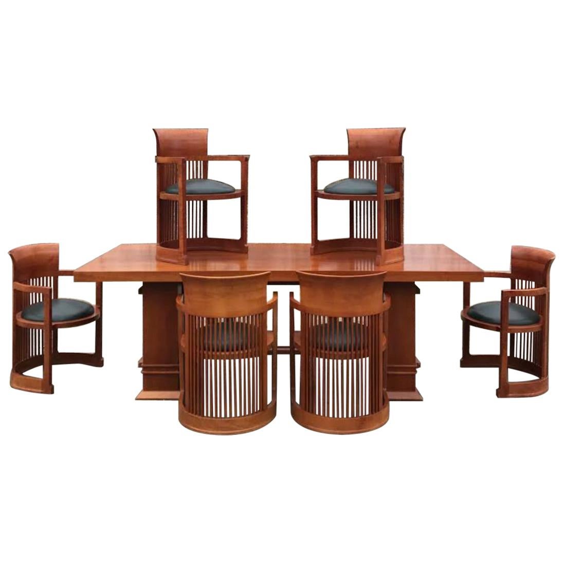 Frank Lloyd Wright Designed Cherry Table and Chairs at 1stDibs