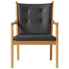 Hans Wegner 1788 Easy Chair, Oiled Oak and Fabric