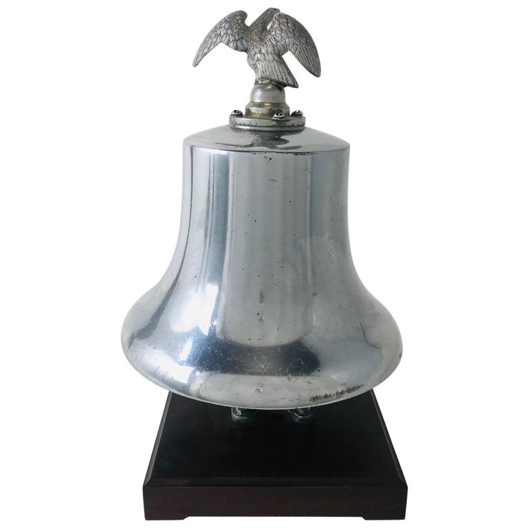 Fireman's Bell with Eagle Top Nickel over Brass For Sale at 1stDibs