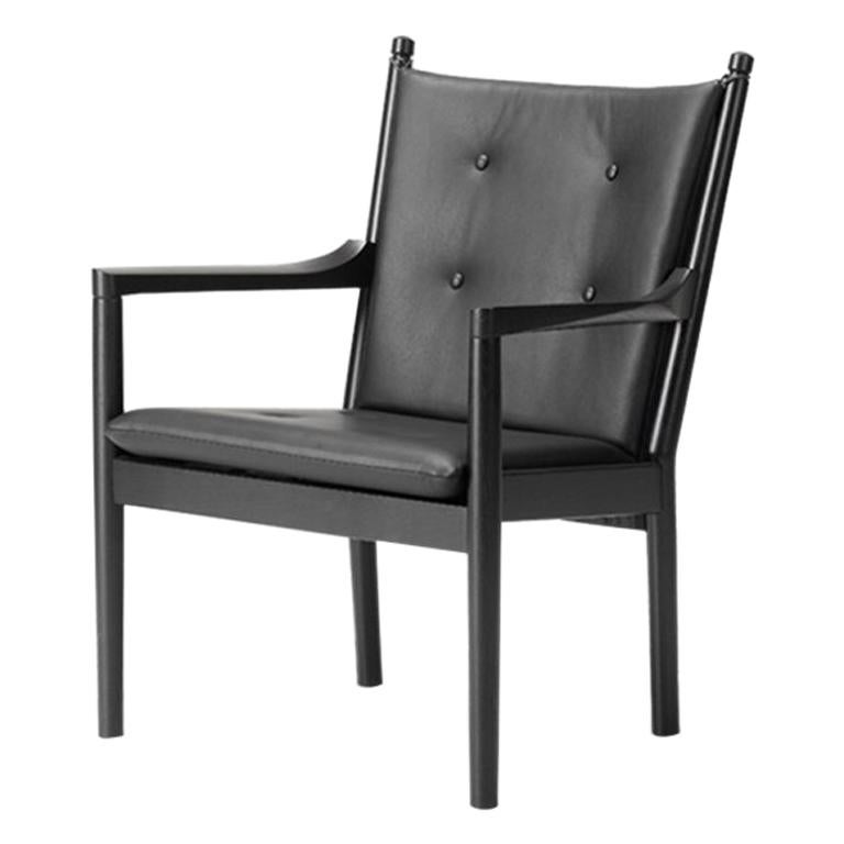 Hans Wegner 1788 Easy Chair, Lacquered Oak and Fabric