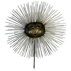 Talleres Emaus Mexican Mid-Century Modern Bronze and Brass Sun Wall Decoration