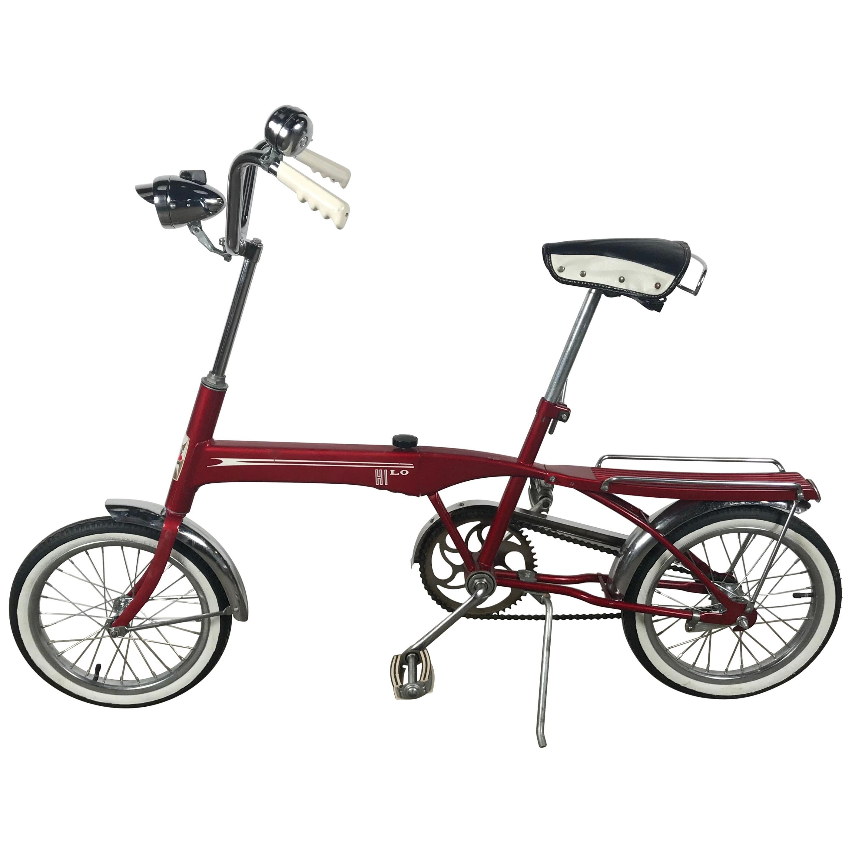 Seltenes, zusammenklappbares, modernistisches Hi-Lo-Fahrrad von Cleveland Company MDT